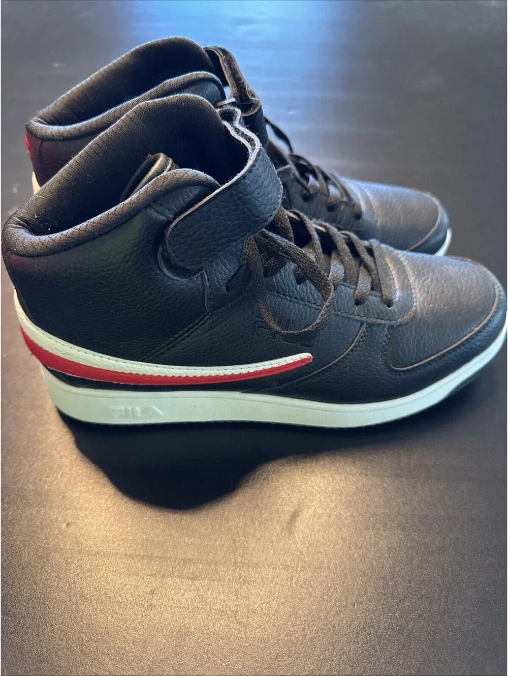 Fila Men's US 11 A-High Hi-Top Sneakers Black/White/Red 1CM00540-014